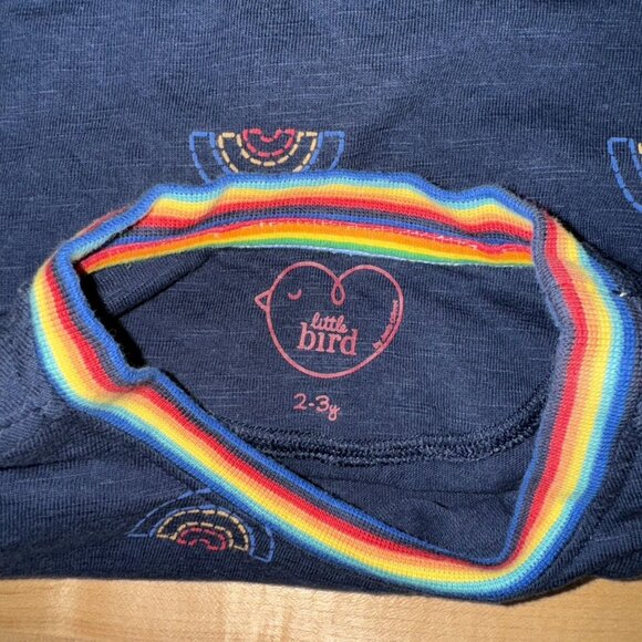 Little Bird Rainbows Tee Navy Blue Size 2-3 Years - Picture 3 of 3